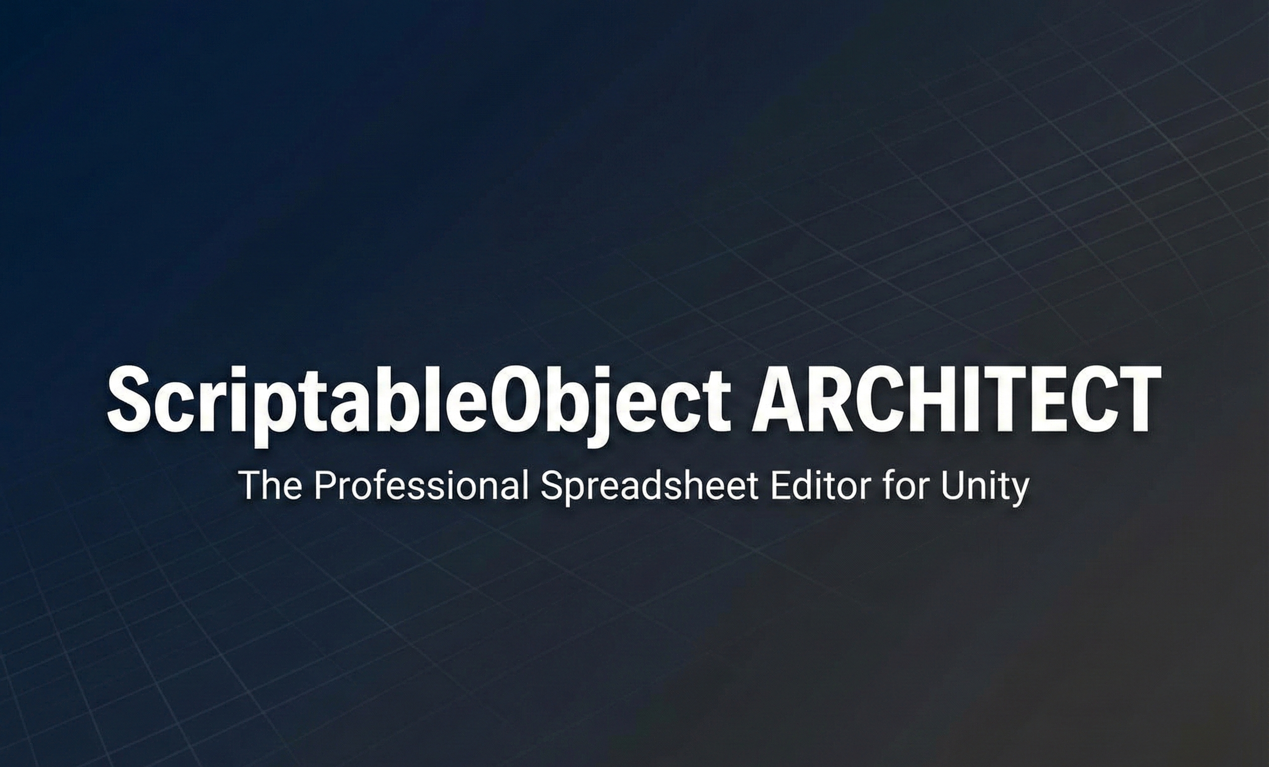 ScriptableObject Architect grid view showing multiple assets edited in a single spreadsheet